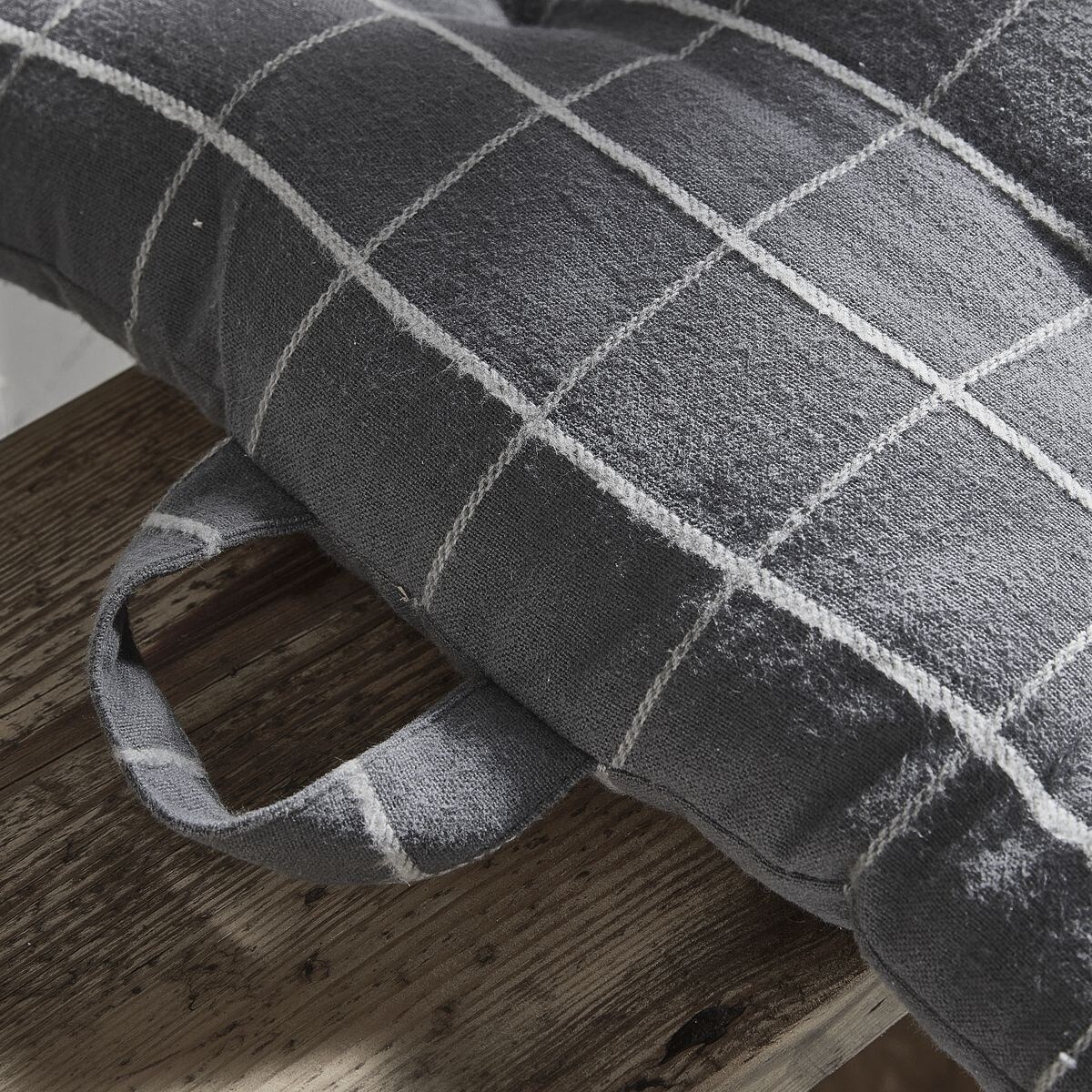 Poduszka na krzesło w kratę SOFT GEOMETRY, bawełniana, 40 x 40 cm