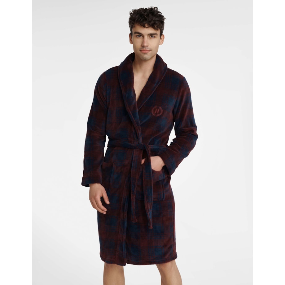 Szlafrok Undergo 40985-83X Bordowy Bordowy, XL