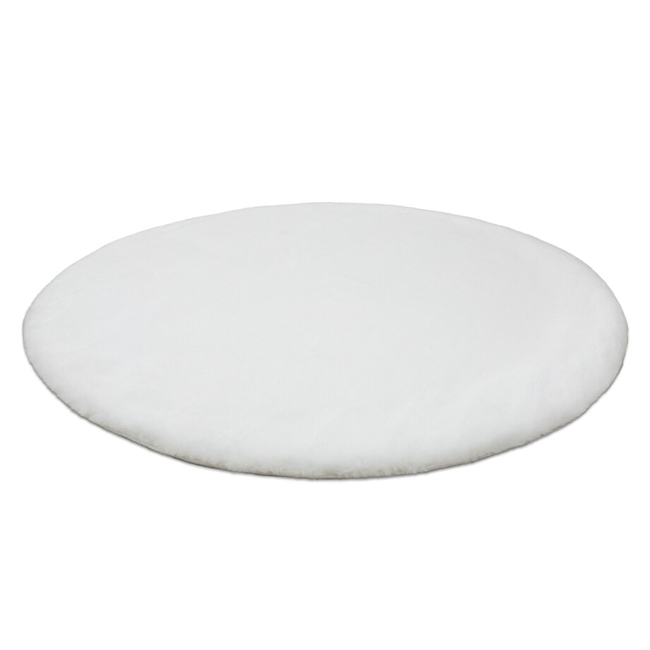 Dywan BUNNY koło biały IMITACJA FUTRA koło 100 cm