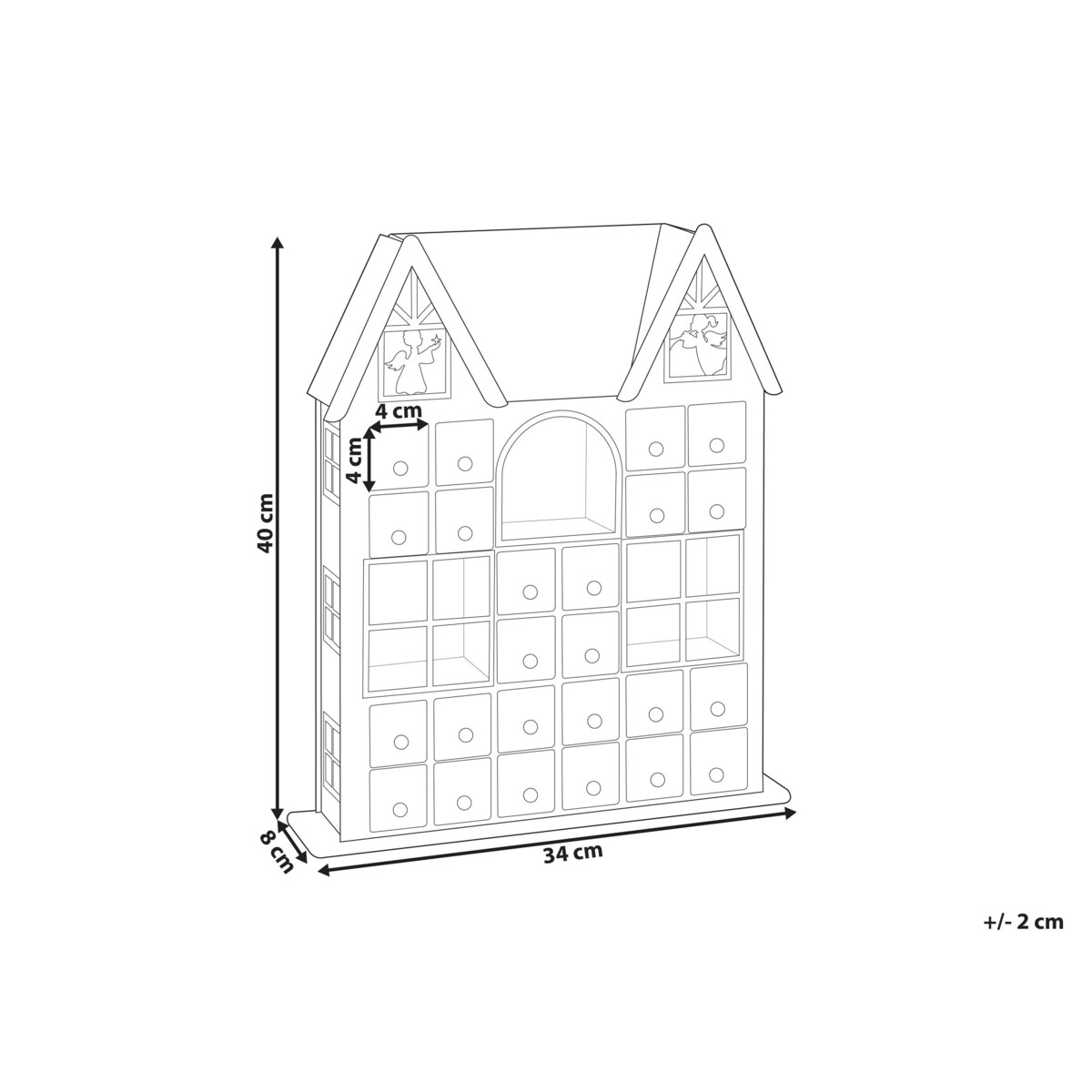 Dekoracja świąteczna LED FEMUND Kalendarz adwentowy 40 cm Biały