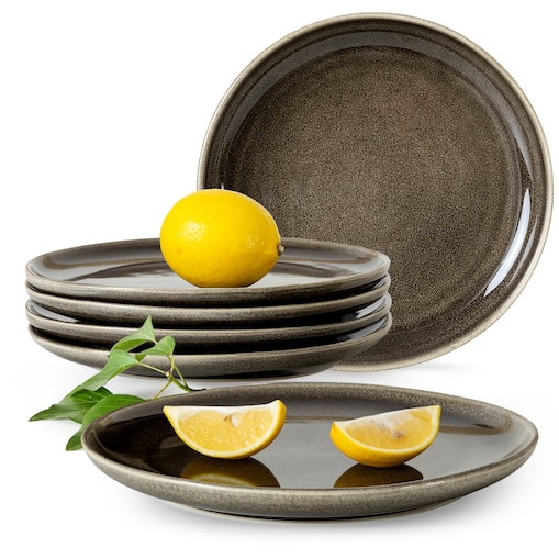 EDA Talerz deserowy 6 szt., brązowy/szary/beżowy