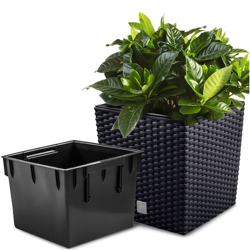 Doniczka Donica Ratanowa Kwadratowa Do Ogrodu Domu 9,8 L