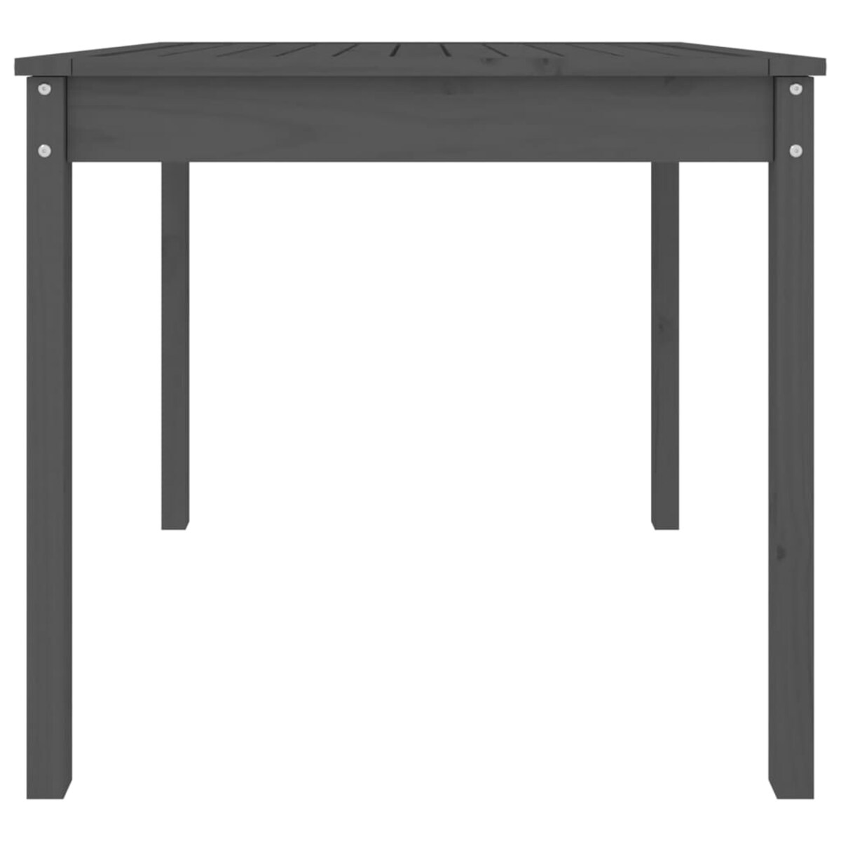 vidaXL Stolik ogrodowy, szary, 82,5x82,5x76 cm, lite drewno sosnowe