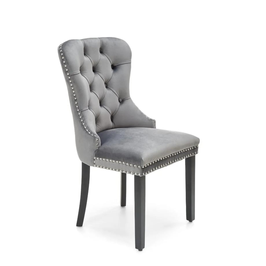 Krzesło tapicerowane MIYA VELVET szare