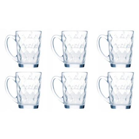 6x SZKLANKA KUBEK 320 ml DIAMOND LUMINARC na kawę napoje herbatę latte soki
