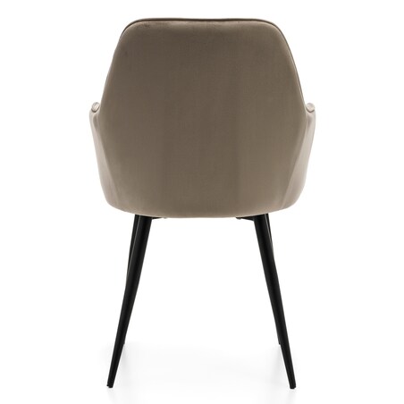 Krzesło tapicerowane EMILIA ciemnobeżowa welur salon jadalnia