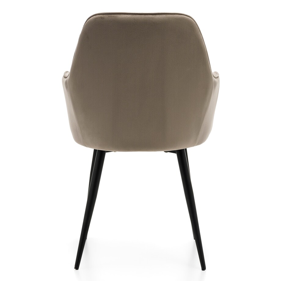 Krzesło tapicerowane EMILIA ciemnobeżowa welur salon jadalnia