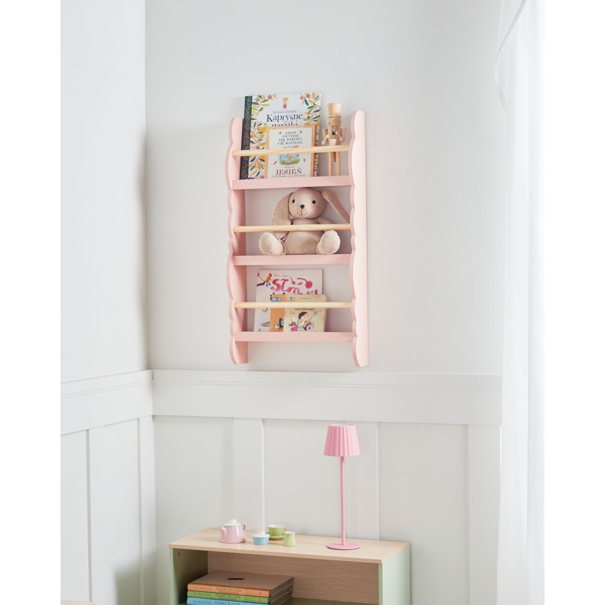 Regał ścienny MDF Pastelowy róż RIGOLET