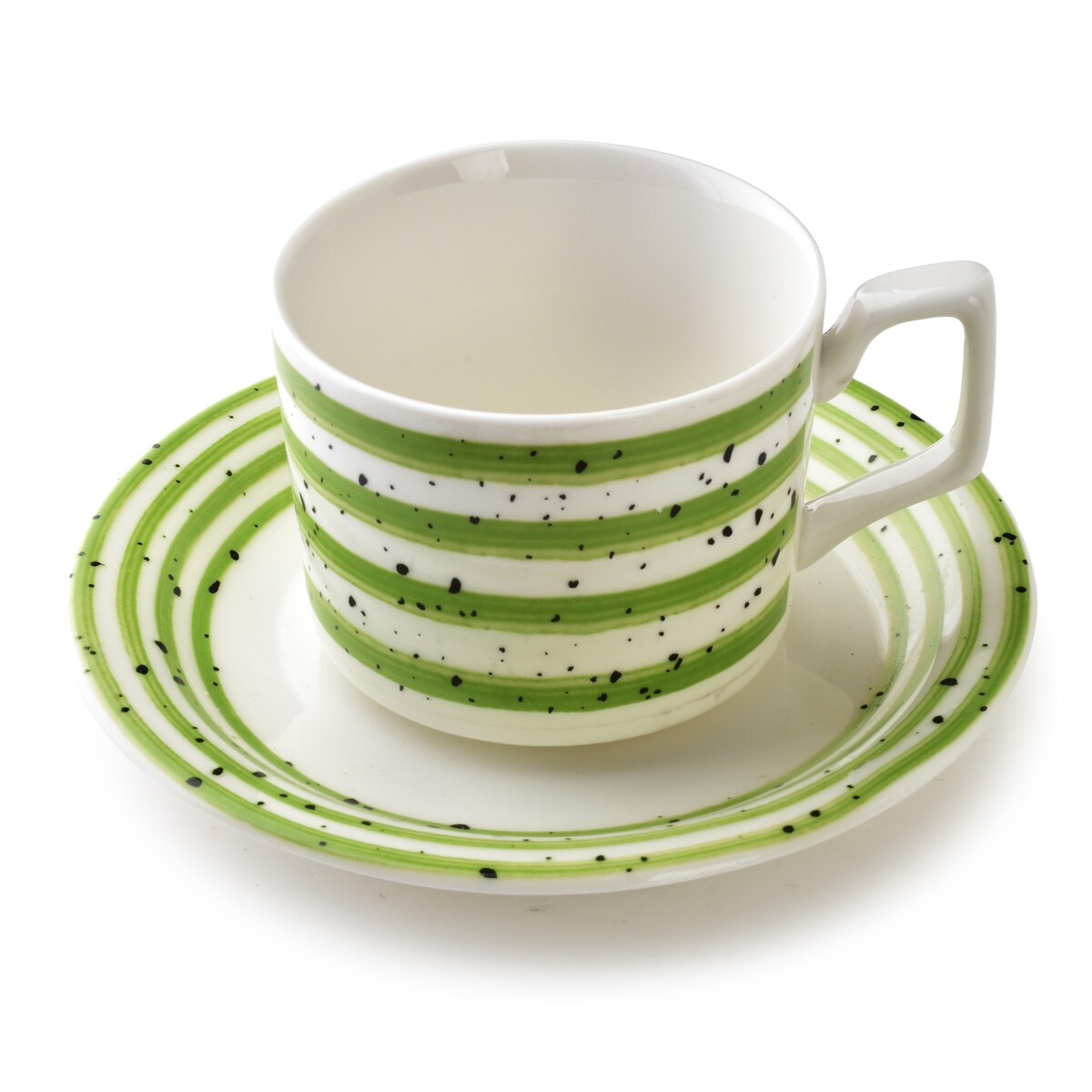 JOY Komplet 6 filiżanek ze spodkiemzielone 210ml