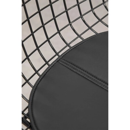 Krzesło metalowe, czarne z czarną poduszką Renee