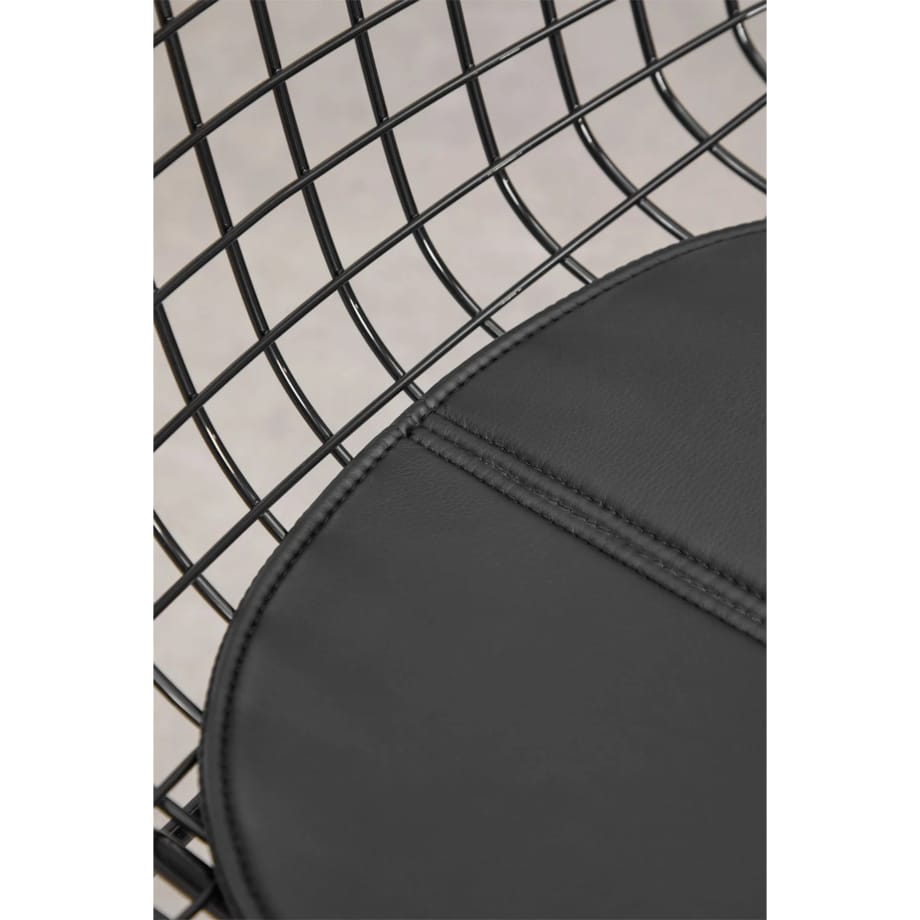 Krzesło metalowe, czarne z czarną poduszką Renee