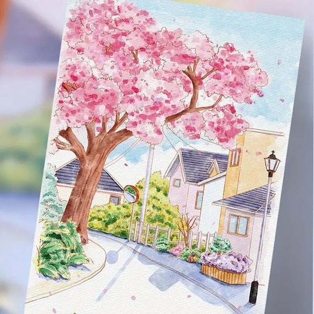 Malowanie akwarelą - Pejzaż miejski - 4 elementy