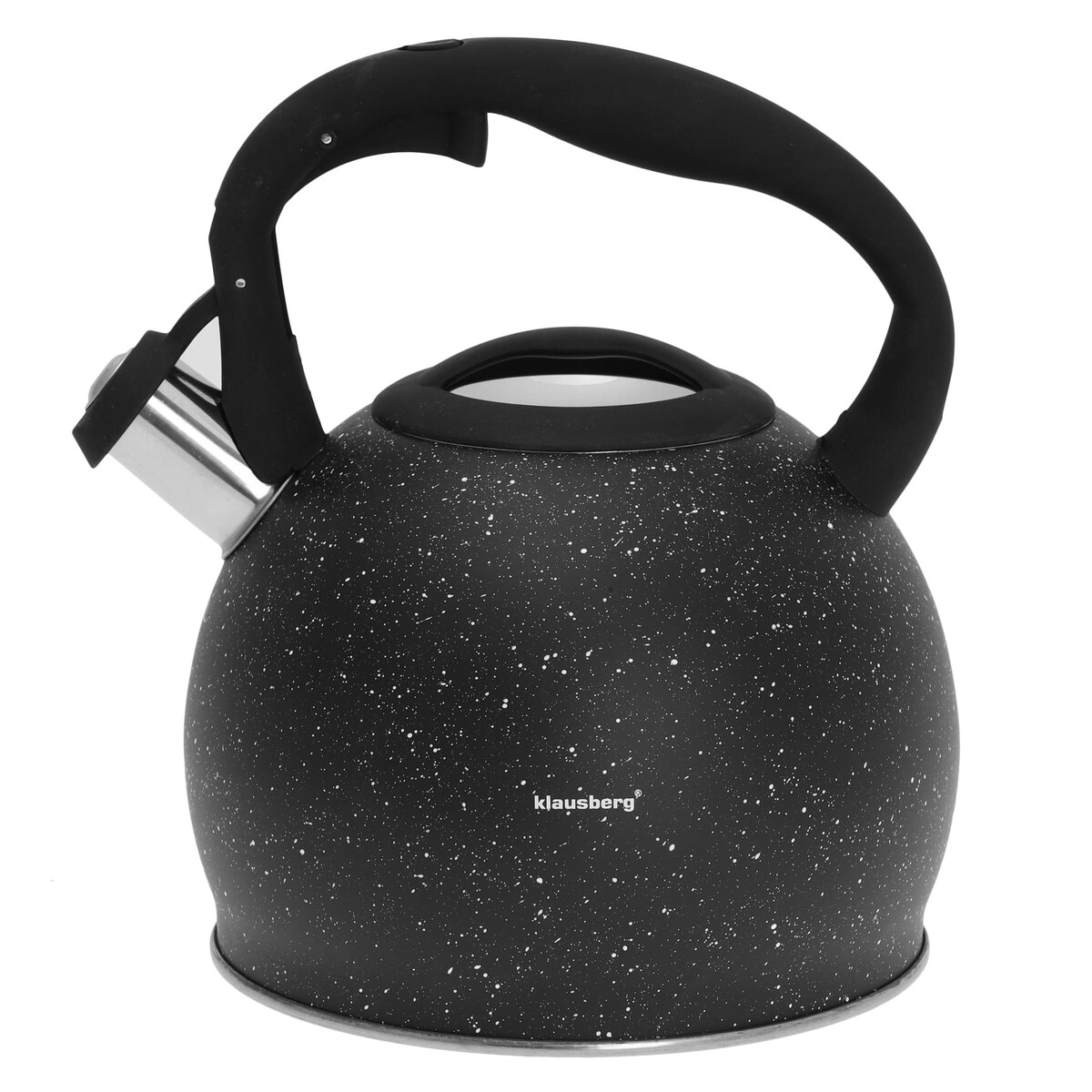 Czajnik stalowy z gwizdkiem 3L indukcja gaz czarny marmurek KLAUSBERG