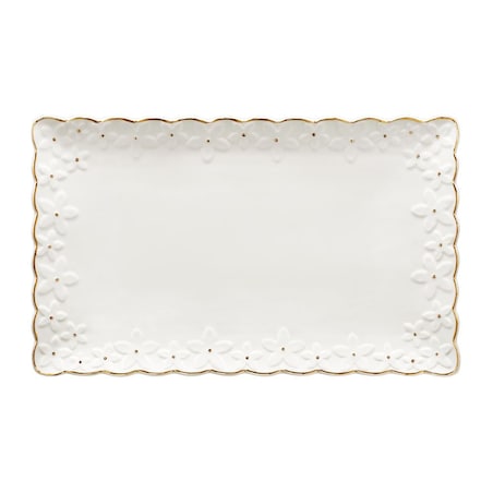 VILLA ITALIA Półmisek prostokątny Talerz do ciasta porcelanowy 31 cm FIORELLA