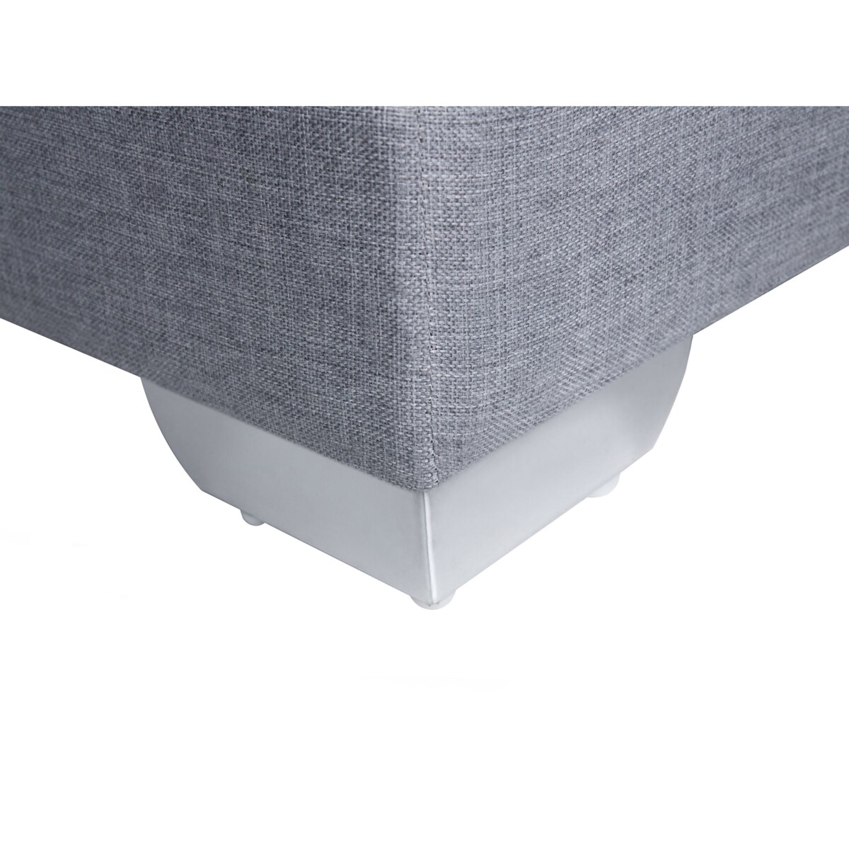 Łóżko kontynentalne tapicerowane 180 x 200 cm jasnoszare PRESIDENT