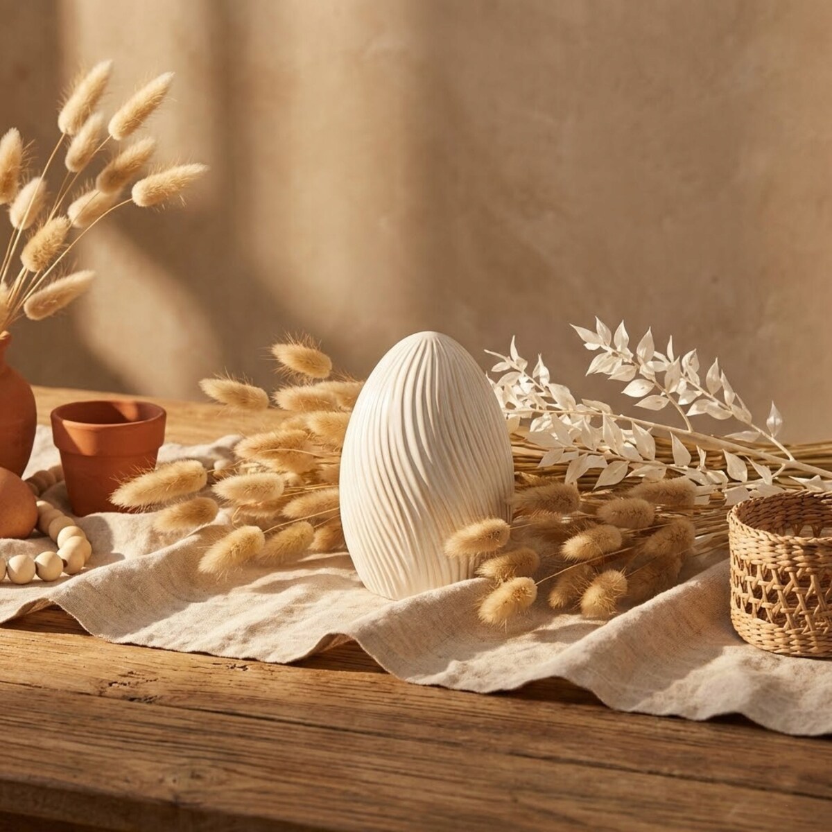 FIGURKA JAJKO JAJO WIELKANOCNA BIAŁA NA WIELKANOC OZDOBA ŚWIĄTECZNA 17cm