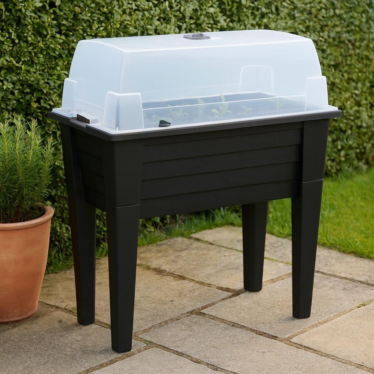 Stolik ogrodowy do upraw BOTANIC, miniszklarnia z pokrowcem ochronnym, 78 cm