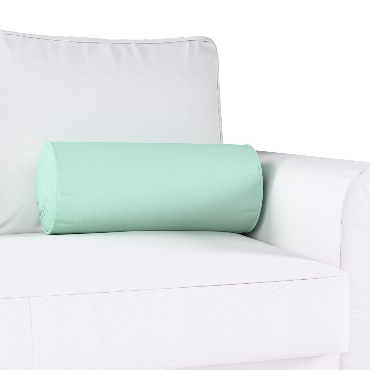 Poduszka wałek z zakładkami, turkusowo - miętowy, Ø20 x 50 cm, Loneta