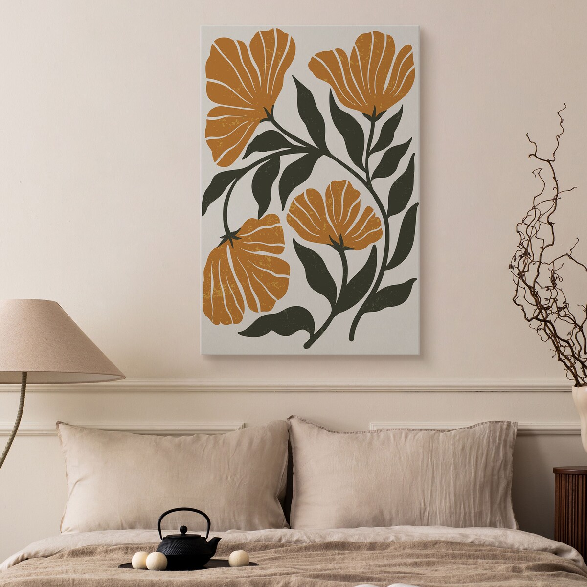 Obraz Pomarańczowe Tropikalne Kwiaty 80x120cm