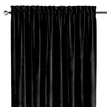 Zasłona na kanale z grzywką 1 szt. 130x260 głęboka czerń