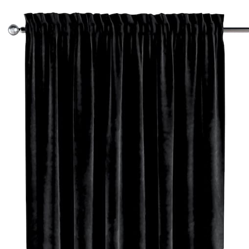 Zasłona na kanale z grzywką 1 szt. 130x260 głęboka czerń