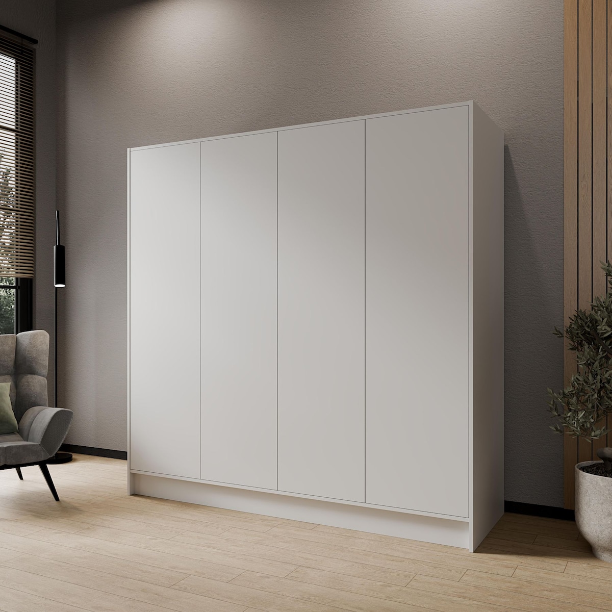 Szafa gładka 200 ALA bez lustra i bez uchwytów, biała