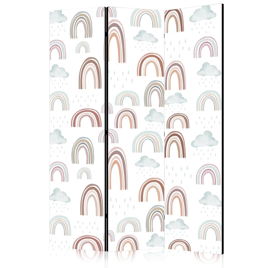 Parawan akustyczny Dla dzieci 135x172 cm 3-częściowy biały