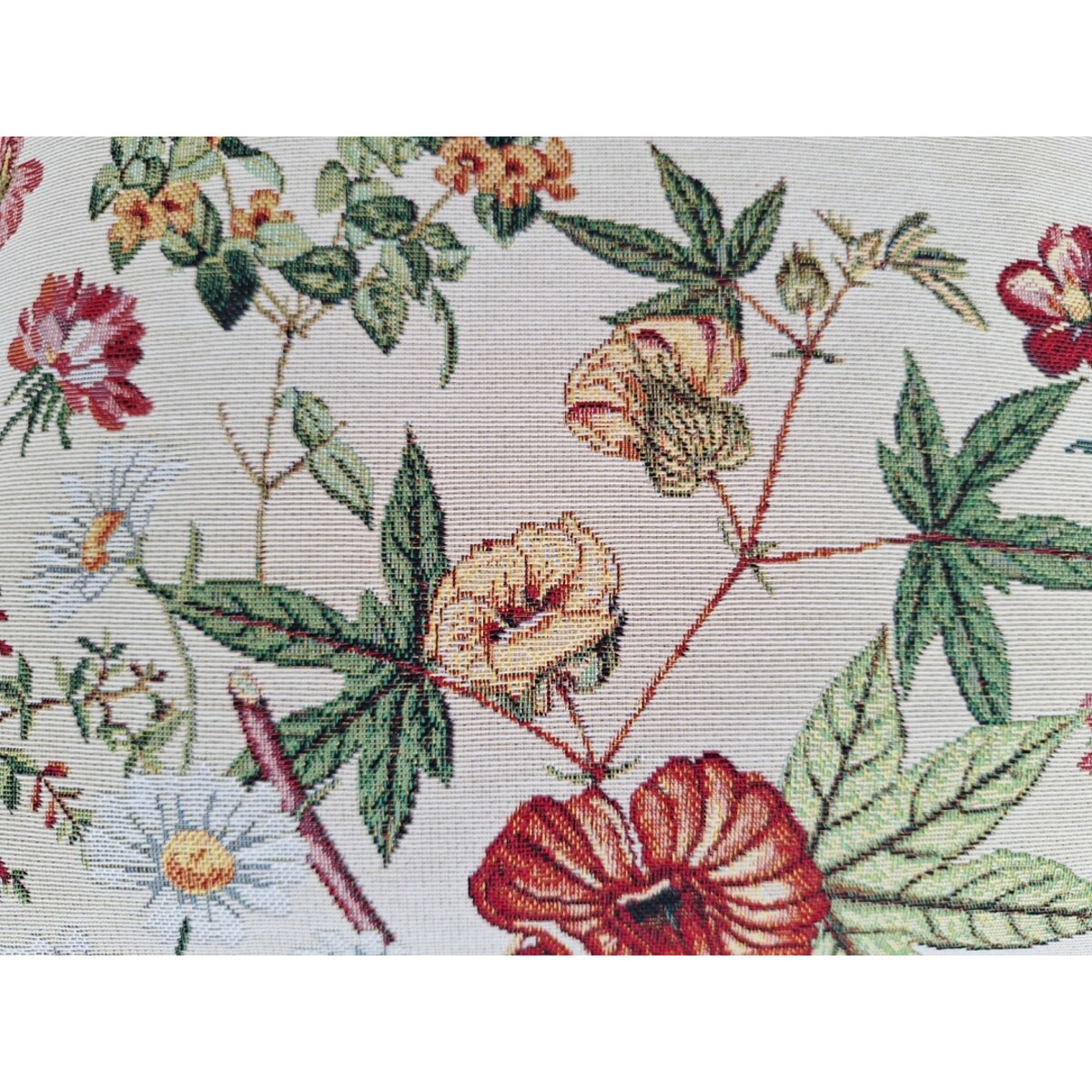 Poszewka Na Poduszkę Jasiek 45X45 Cm Żakardowa Dekoracyjna Ozobna Polne Melodie