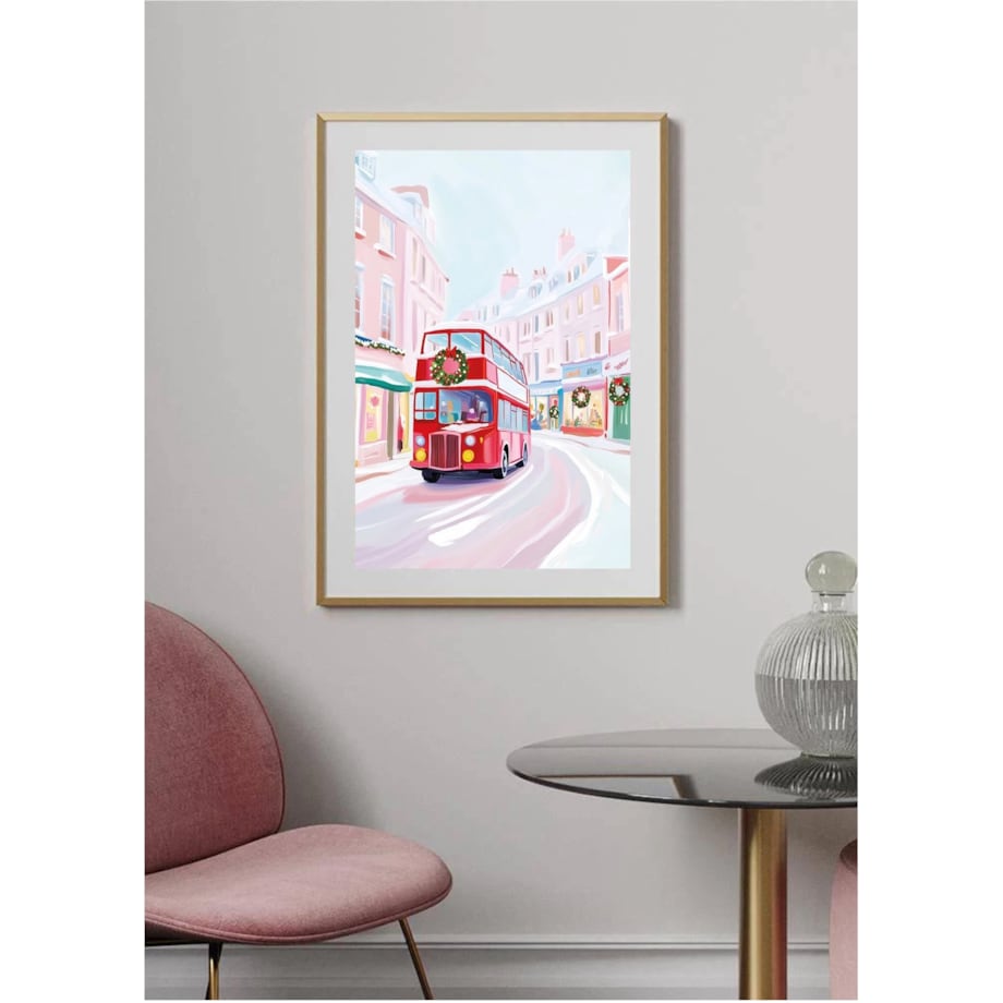 Poster Story, Plakat, Obraz - Świąteczny Dwupiętrowy Autobus, wymiary 70 x 100 cm