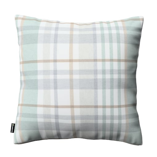 Poszewka Kinga na poduszkę 43x43 kratka zielono-szary melanż