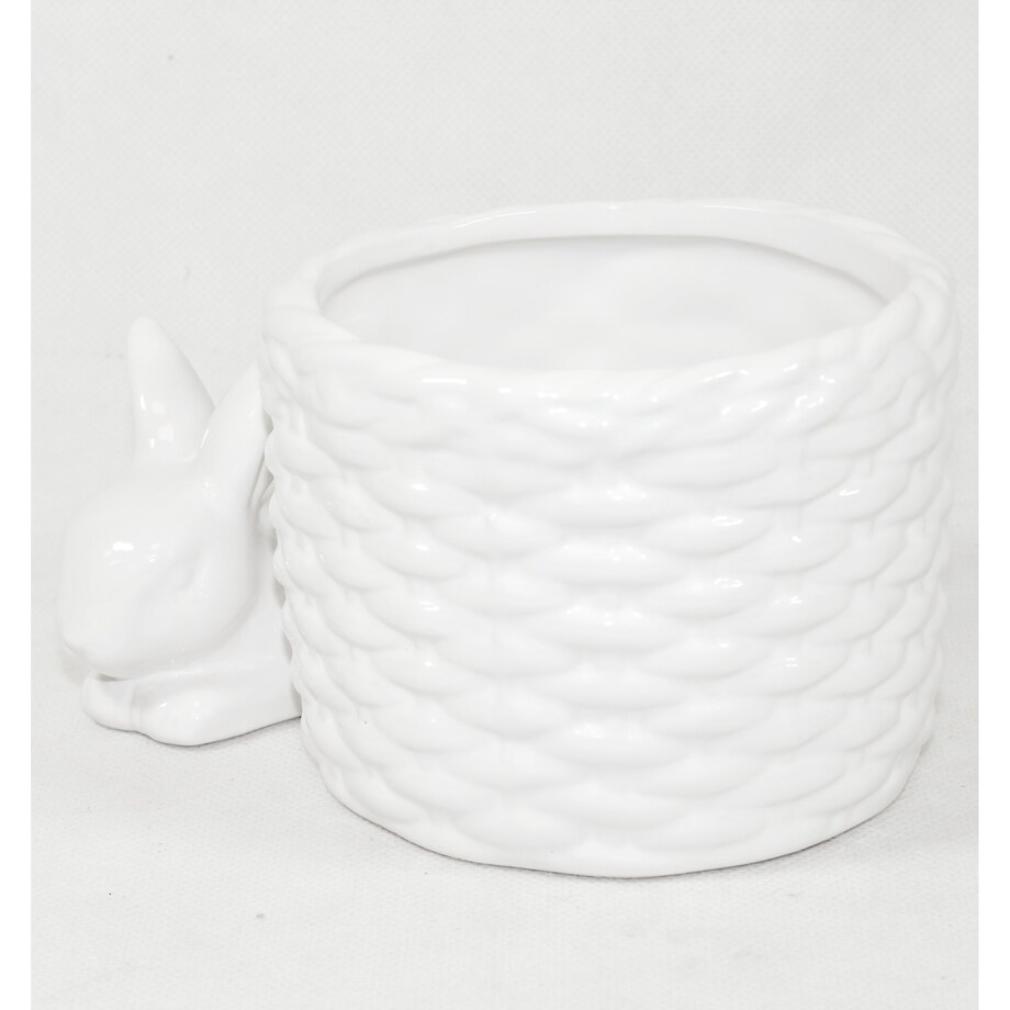 Osłonka na doniczkę - 8,5x16x11,5 cm Bunny śpi przy koszyku