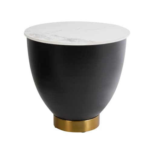 Stolik pomocniczy ceramiczny czarny NADINE