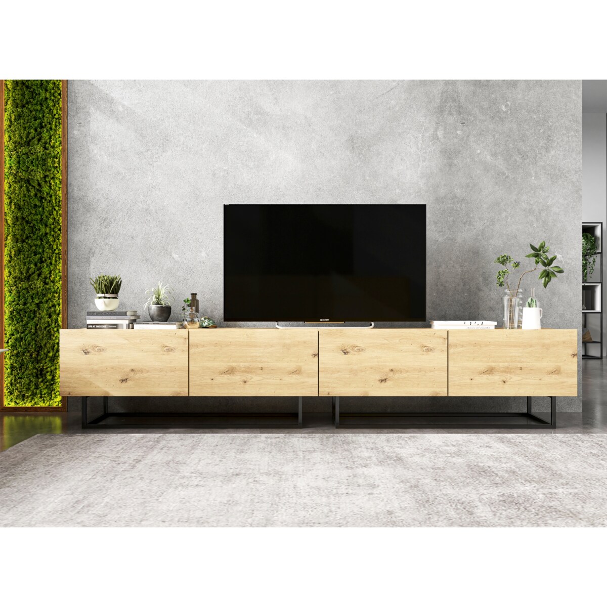 Szafka RTV Loft Industrialna Komoda RTV Dąb Artisan MAT 120 cm