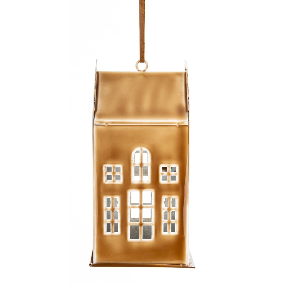 Dekoracja - domek metalowy kawowy 19x9x9,5 cm KOFFIE