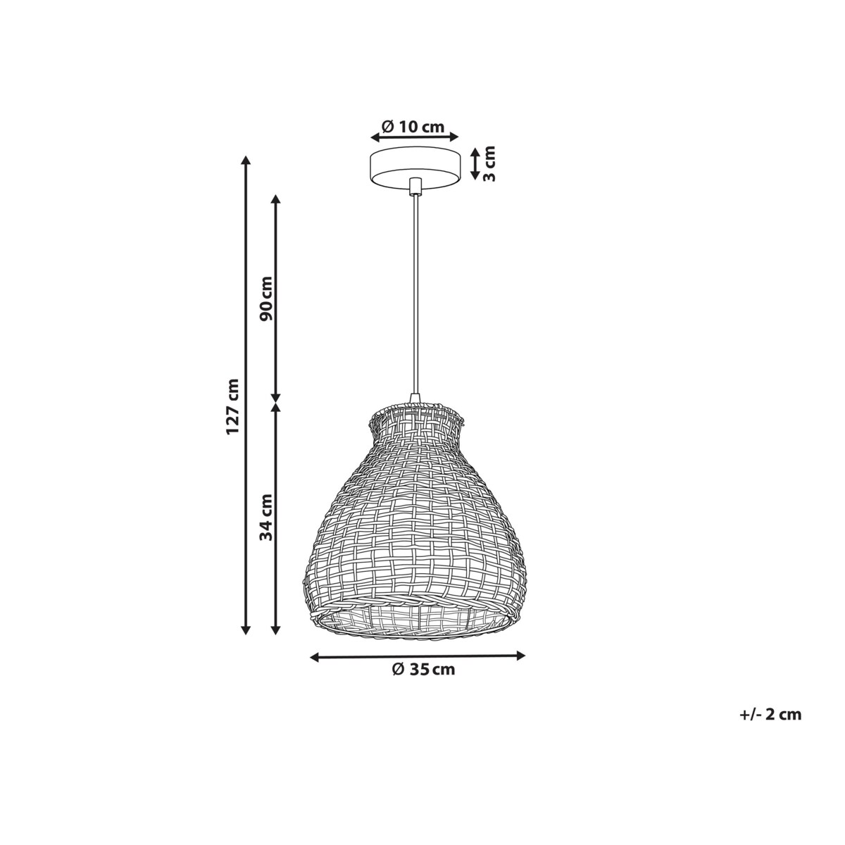 Lampa wisząca rattanowa naturalna SAKENI