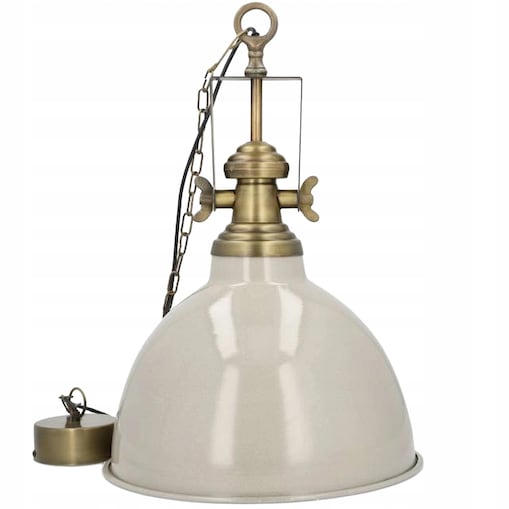 LAMPA SUFITOWA WISZĄCA DUŻA XL NAD STÓŁ WYSPĘ LOFT METALOWA BEŻOWA 60cm