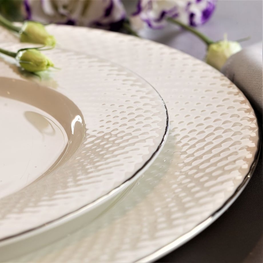 VILLA ITALIA Serwis obiadowy porcelanowy na 6 osób BARI PLATIN