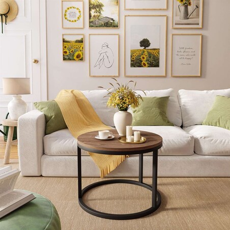 Okrągły stolik kawowy CIRI czarny dąb stirling