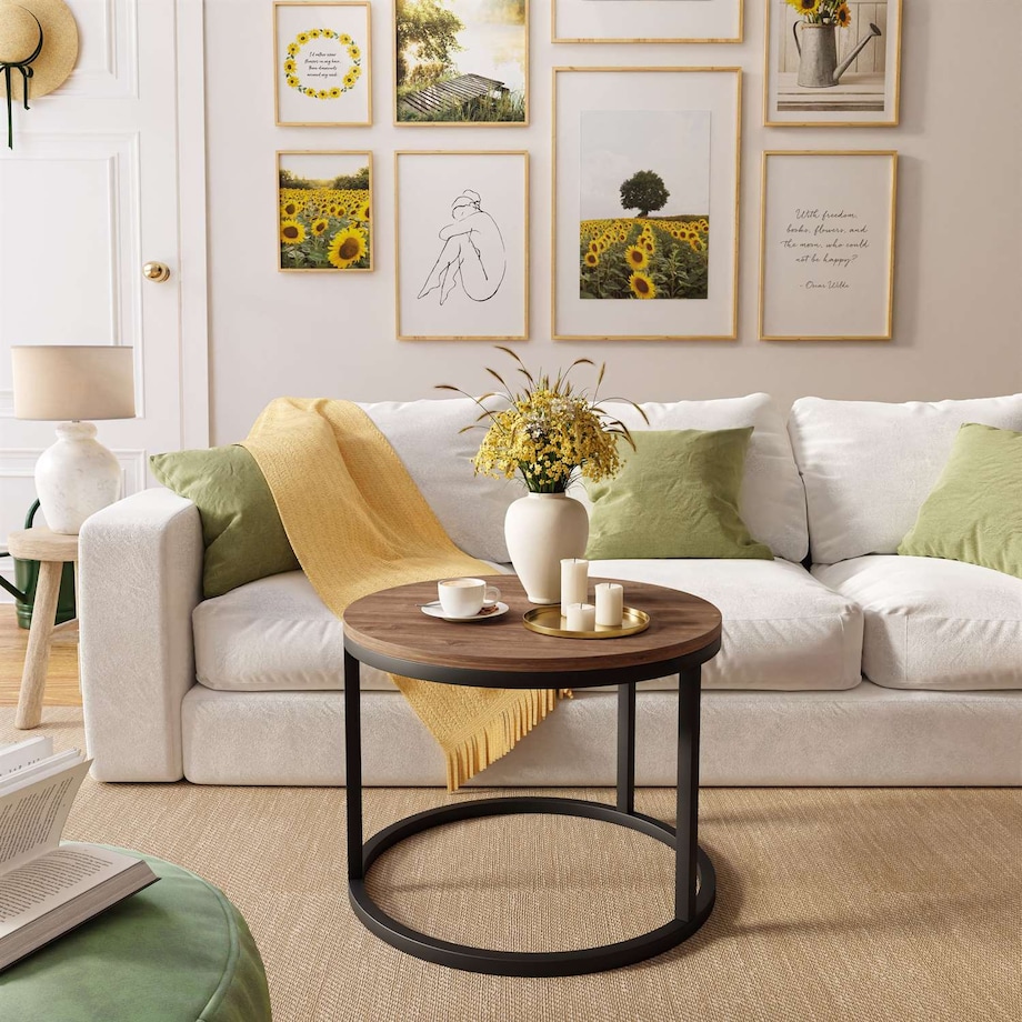 Okrągły stolik kawowy CIRI czarny dąb stirling