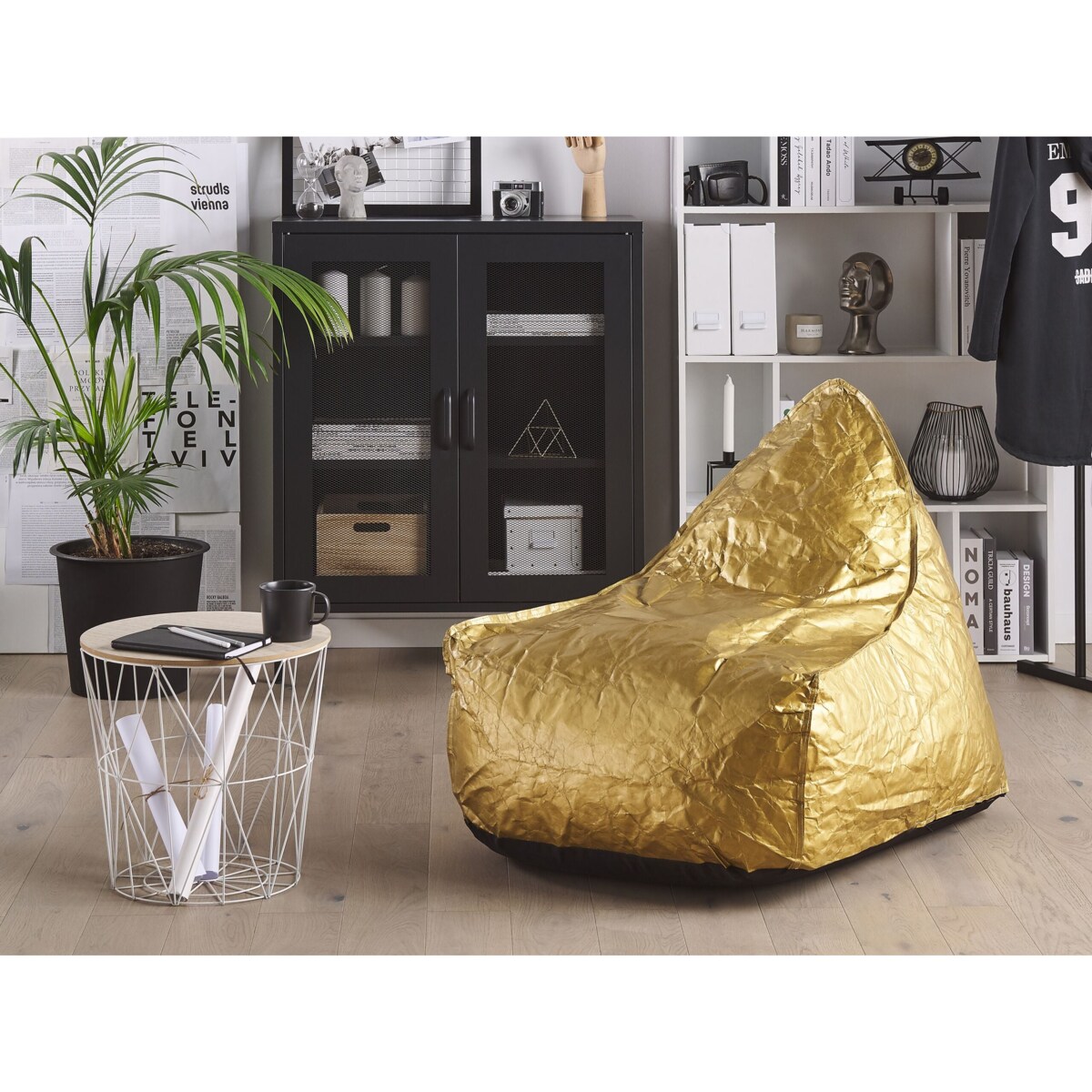 Fotel worek 200 L DROP 63 cm 75 cm Złoty
