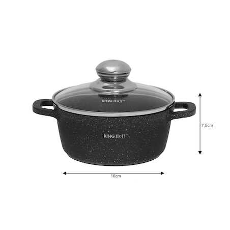 Garnek z powłoką marmurową 1.3L 16cm indukcja gaz KINGHOFF