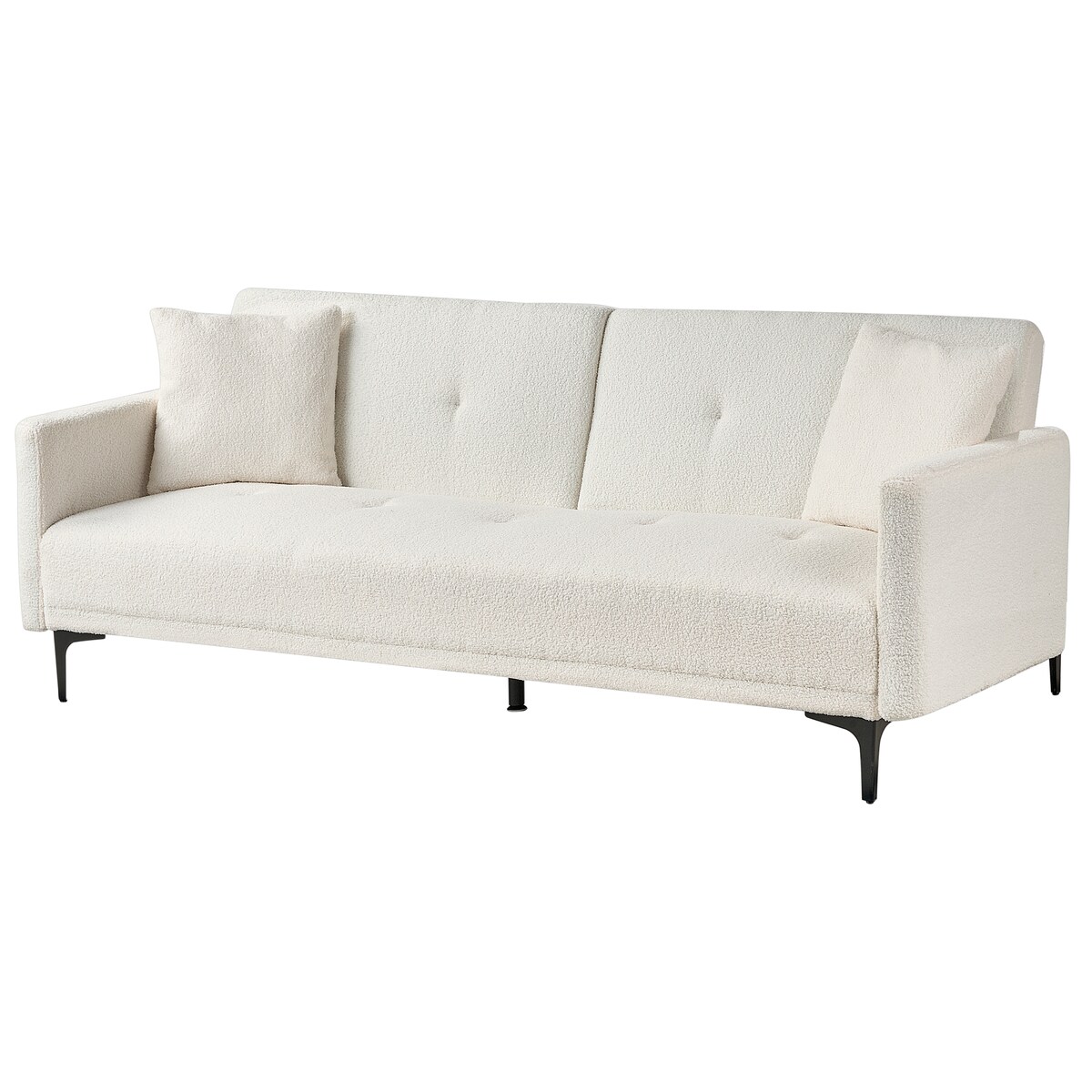 Sofa rozkładana dla 3 osób LUCAN Boucle Złamana biel