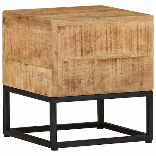 vidaXL Stolik boczny, 30x30x33 cm, surowe drewno mango