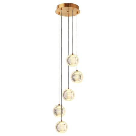 Lampa sufitowa wisząca Light Prestige Brillant złoty LED CCT 3000K/4000K/6000K (regulowana) 1 szt.