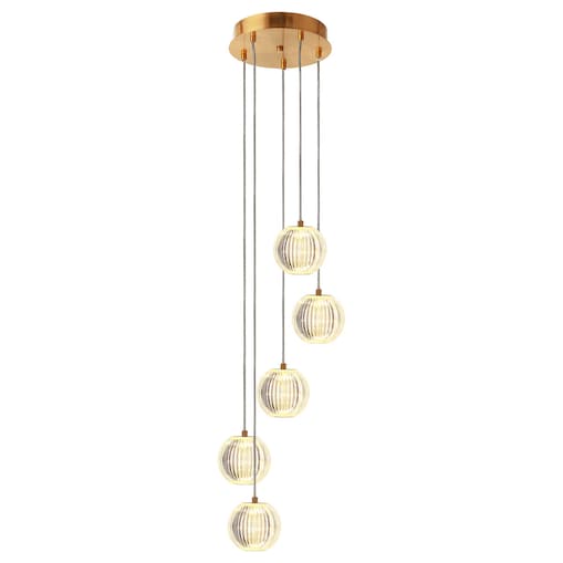 Lampa sufitowa wisząca Light Prestige Brillant złoty LED CCT 3000K/4000K/6000K (regulowana) 1 szt.