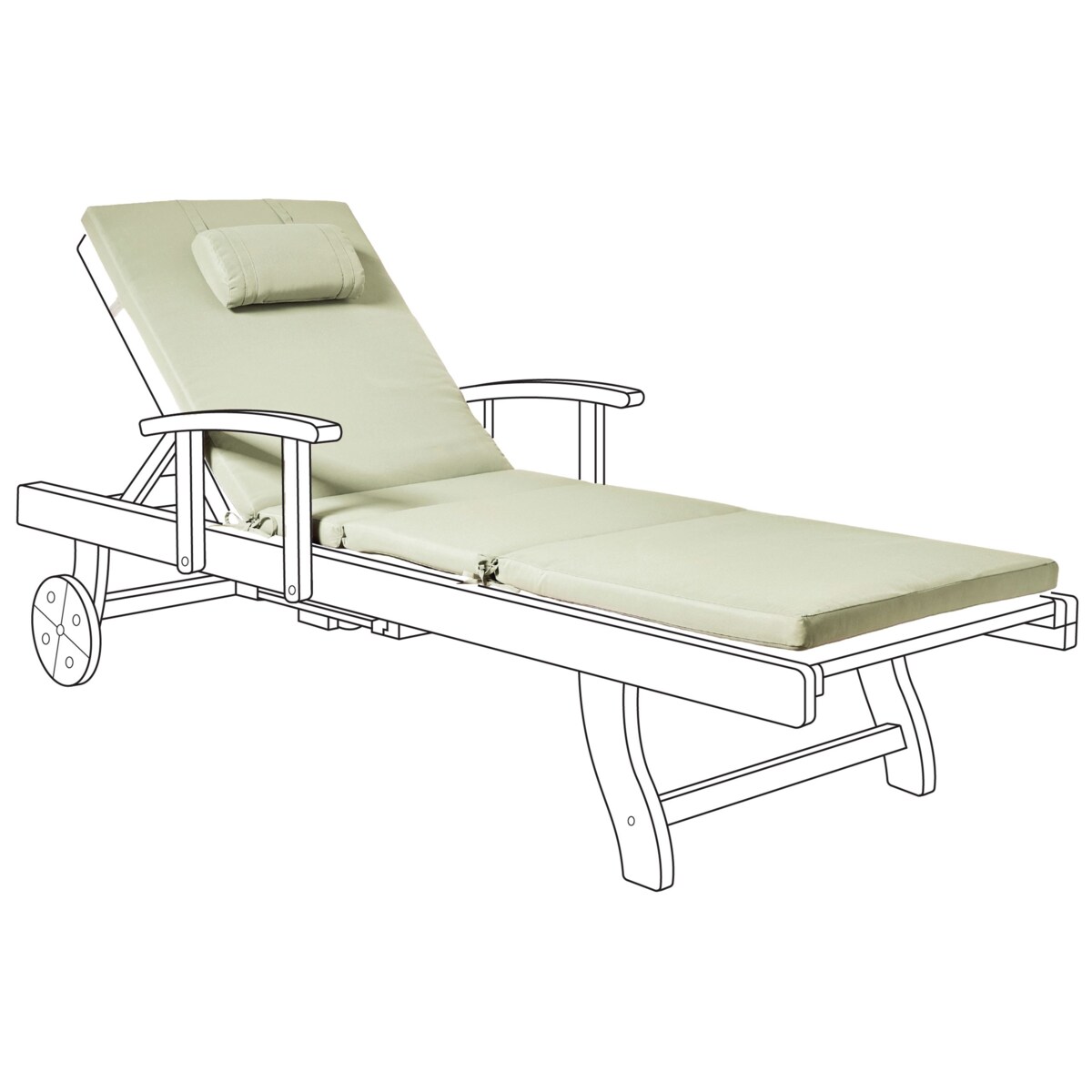 Poduszka na krzesło ogrodowe TOSCANA/JAVA/AMANTEA PREMIUM 188 x 59 cm Zielony