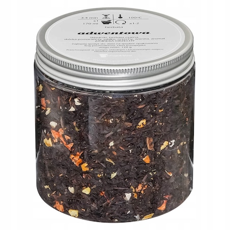 Herbata czarna ADWENTOWA o smaku pomarańczy z cynamonem i przypraw PREMIUM - herbata liściasta sypana mieszanka napar susz - gotowa na prezent upominek