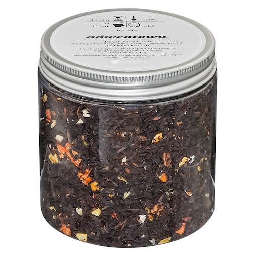 Herbata czarna ADWENTOWA o smaku pomarańczy z cynamonem i przypraw PREMIUM - herbata liściasta sypana mieszanka napar susz - gotowa na prezent upominek