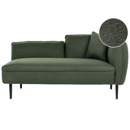 Szezlong boucle prawostronny zielony CHEVANNES