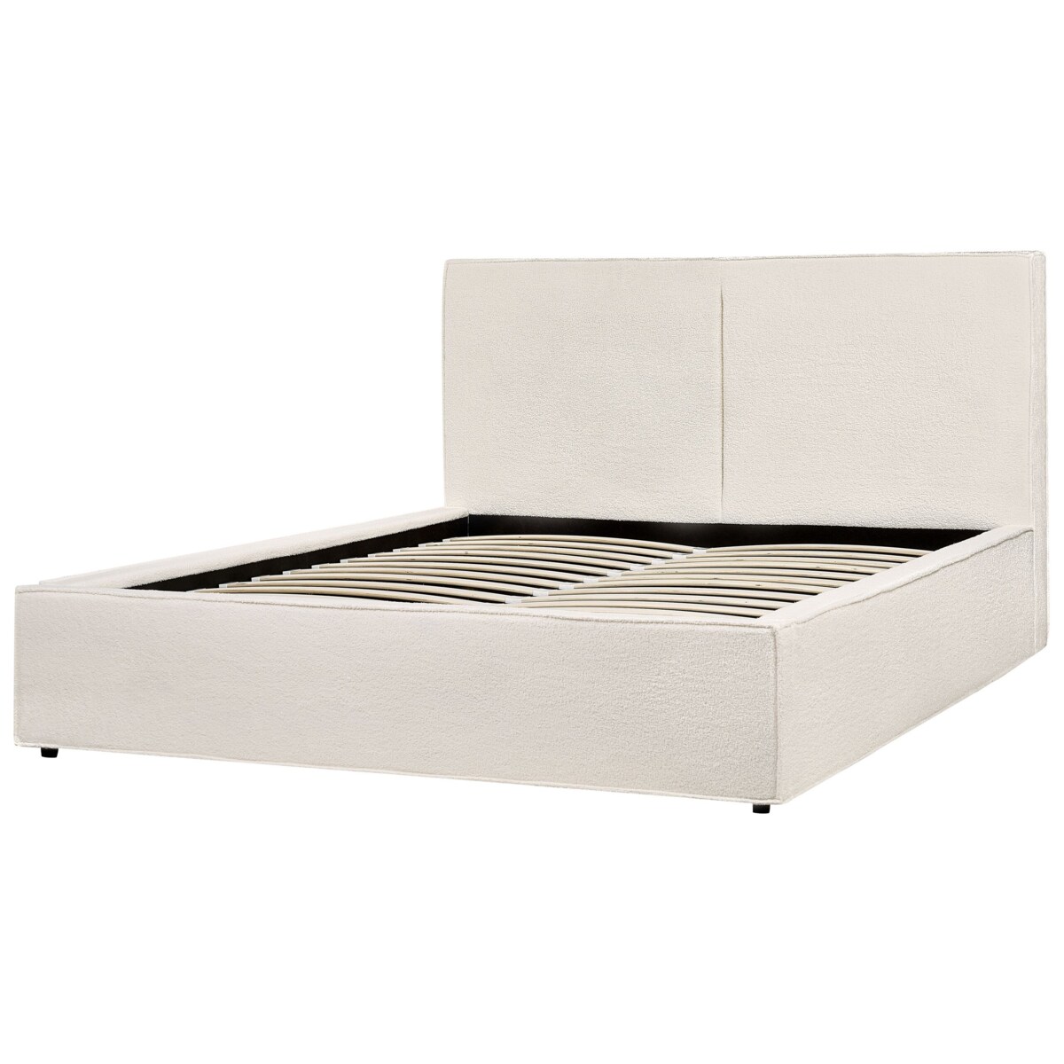 Łóżko z pojemnikiem Boucle MOISSAC 160 x 200 cm Złamana biel